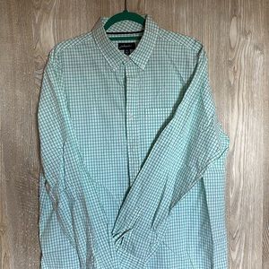 Johnnie-O teal and white summery button down